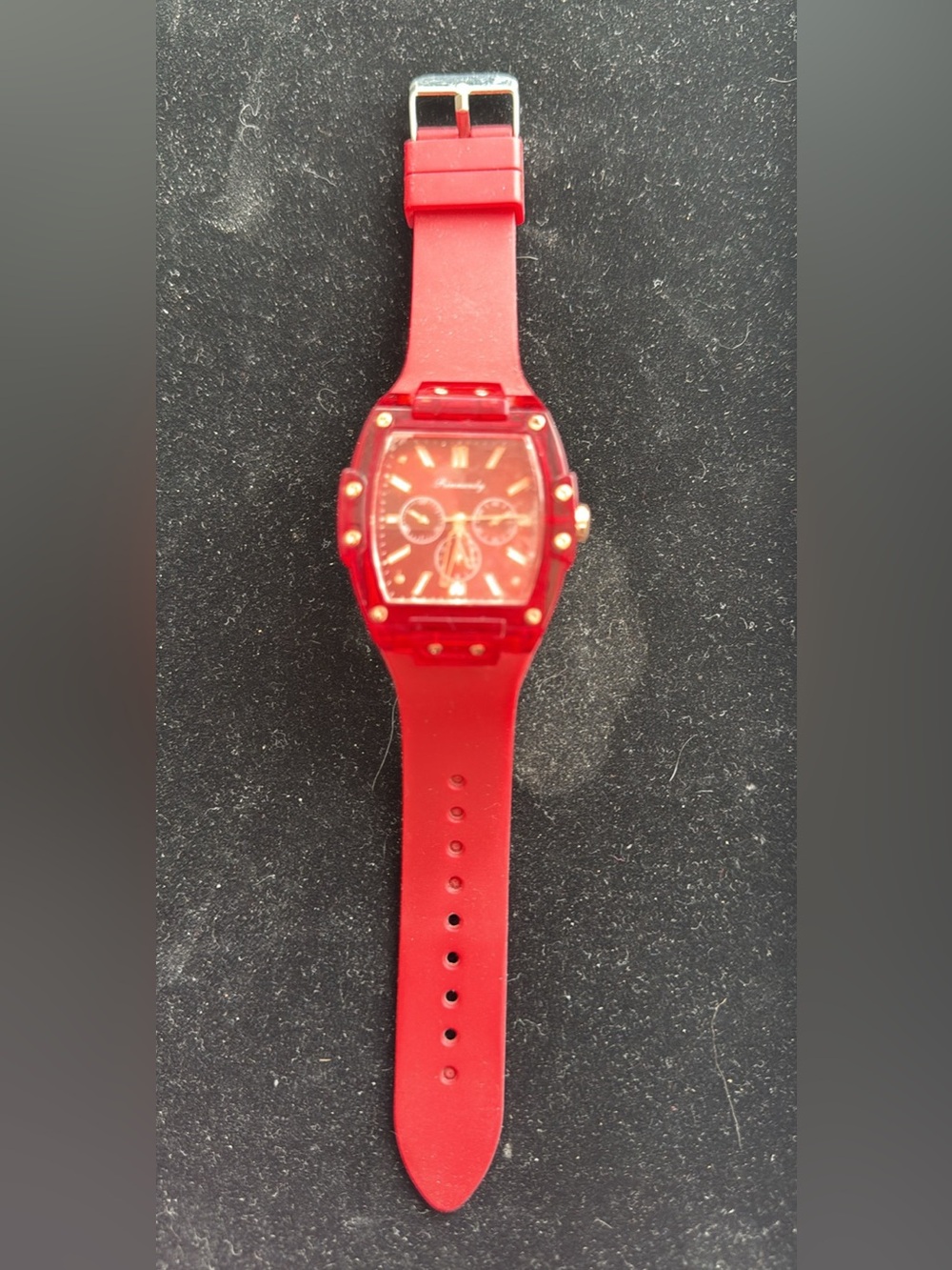 Red Women's Silicone Strap Watch - Unbranded NEW